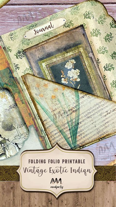 Junk Journal Vintage Style Folding Folio Insert Ephemera Etsy