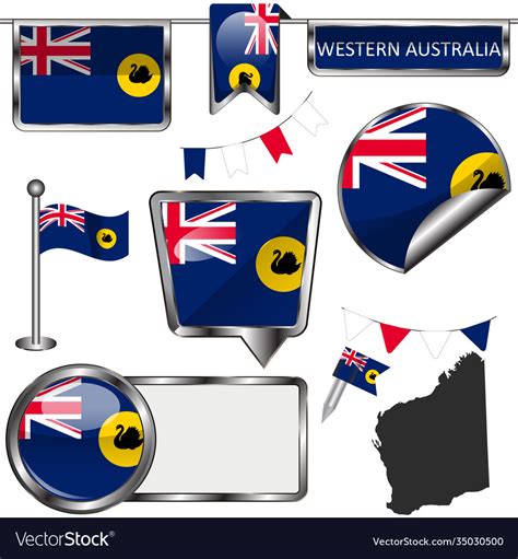 Flags western australia Royalty Free Vector Image