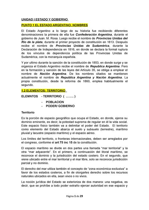 Unidad 1 Derecho Constitucional UNIDAD I ESTADO Y GOBIERNO PUNTO 1 EL