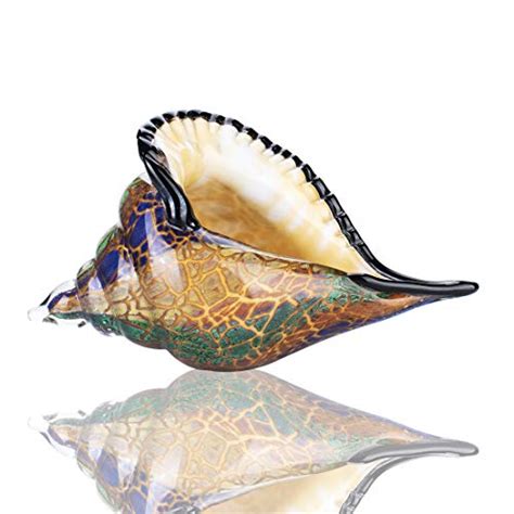 Glass Conch Hand Blown Seashell Art Glass Figurine Crystal Glass Paperweight Home Decor