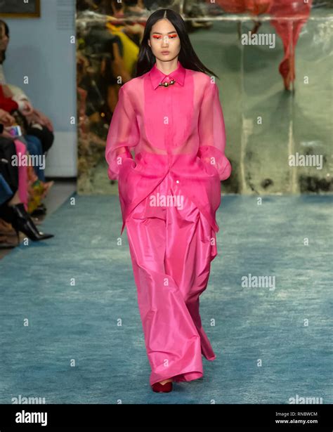 New York New York February 11 2019 Hyun Ji Shin Walks The Runway