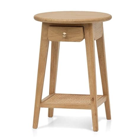 Zolfo Oak Timber Round Side Table Natural