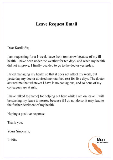 How To Send Leave Request Email To Manager Printable Online