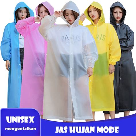 Jual Jas Hujan Eva Original Tebal Poncho Warna Polos Model Korea Jas