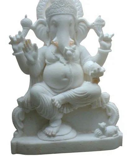 White Marble Lord Ganesh Statue, Size: 18inch at Rs 25000 in Jaipur ...