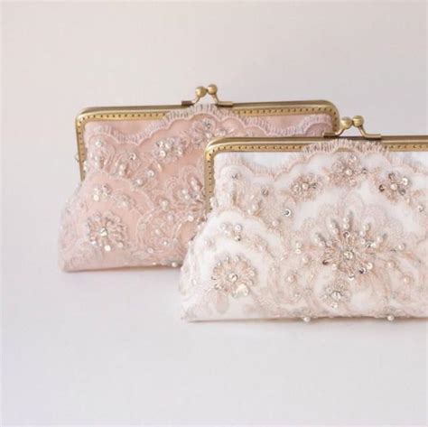 Blush Rose Clutch Personalized Romance Lace Clutch Bridesmaid