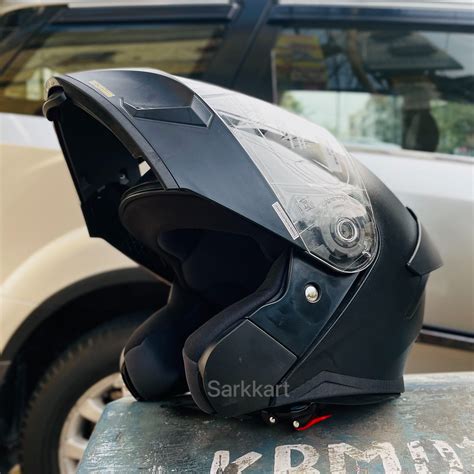 Steelbird Sba R K Dashing Flip Up Full Face Helmet Black Colour