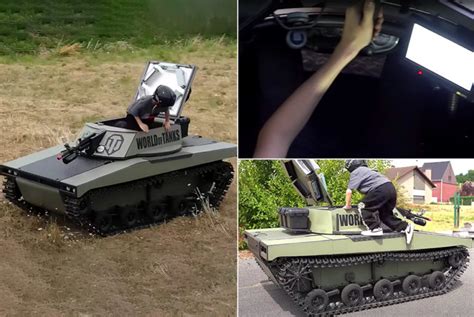 Dad Builds Functional Miniature Tank With Rotating Turret Inspired By World Of Tanks For Son