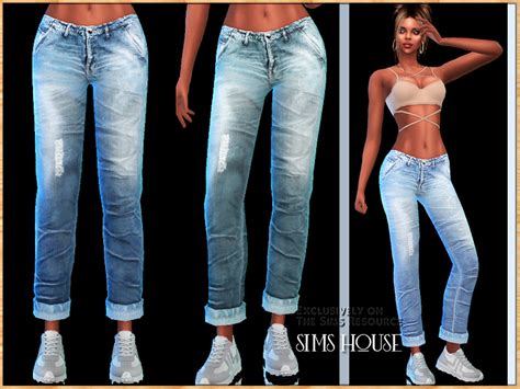 The Sims Resource WOMEN S JEANS WITH TURN UP