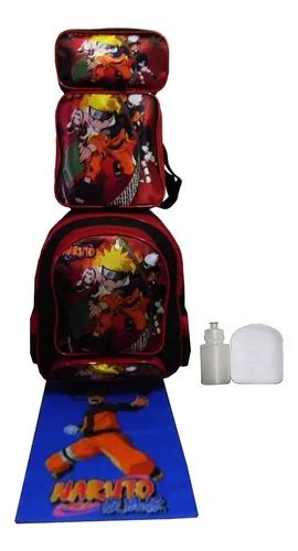 Kit Mochila Naruto Sasuke Escolar Meninos Voltas As Aulas