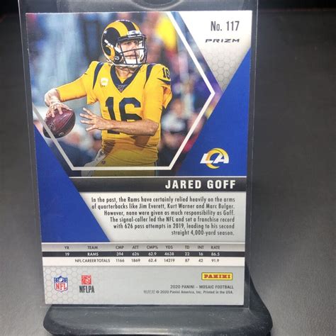 Jared Goff 2021 Mosaic Green Prizm 117 Los Angeles Rams EBay