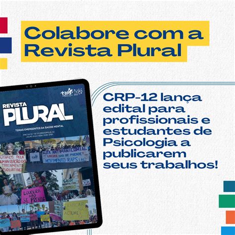 CRP 12 lança edital para participação na 7ª edição da Revista Plural