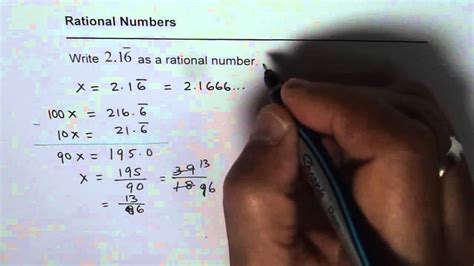 Write Repeating Decimals 2 1666 As Rational Numbers Youtube