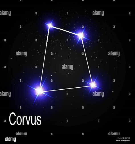 Corvus Constellation With Beautiful Bright Stars On The Backgrou Stock