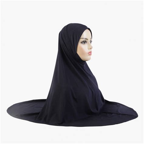 Muslim Women One Piece Amira Jersey Hijab Wrap Shawl Islamic Turban