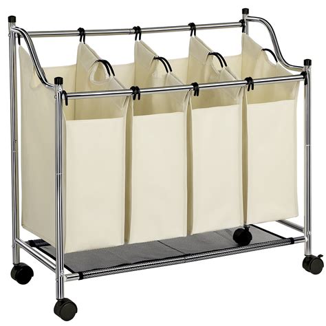 Buy SONGMICS Laundry Basket Laundry Sorter On Wheels Laundry Trolley