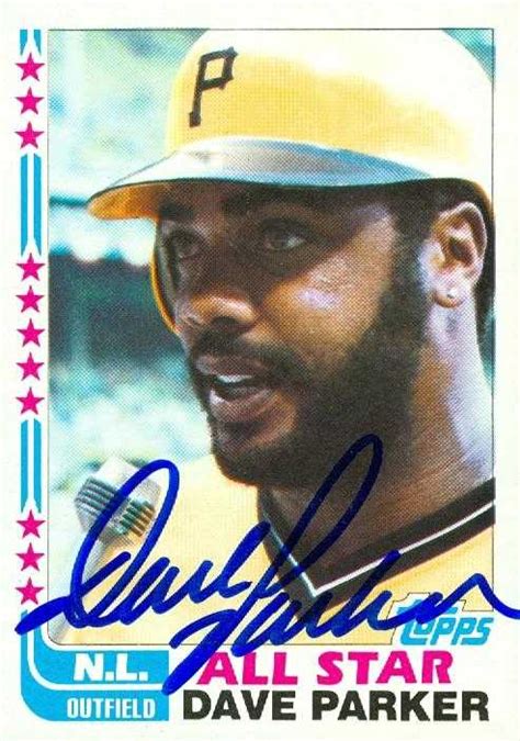 Dave Parker Autographed Baseball Card Pittsburgh Pirates 1982 Topps