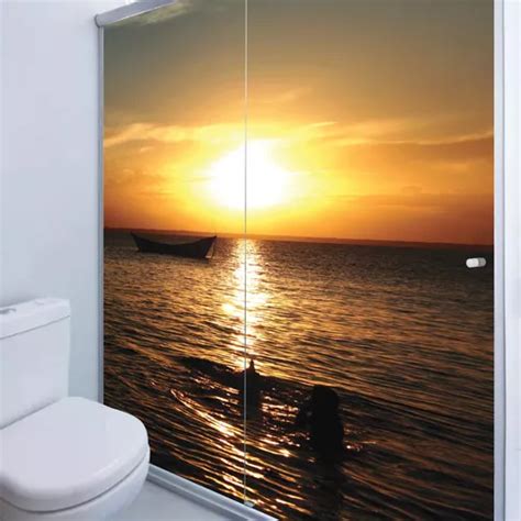 Adesivo Box Banheiro 3d Fim De Tarde 2 Folhas 75x200cm M47