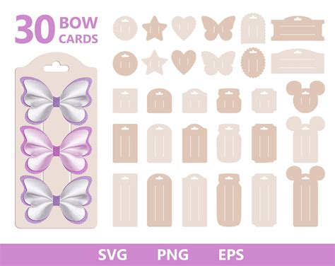 Bow Card Svg Hair Bow Card Svg Bow Display Card Svg Bow Template