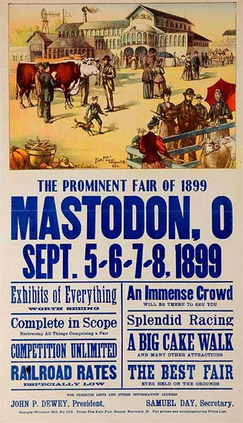 Original 1899 Ohio Fair Advertising Poster David Pollack Vintage Posters