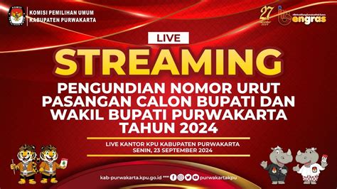 Rapat Pleno Terbuka Pengundian Dan Penetapan Nomor Urut Pasangan Calon