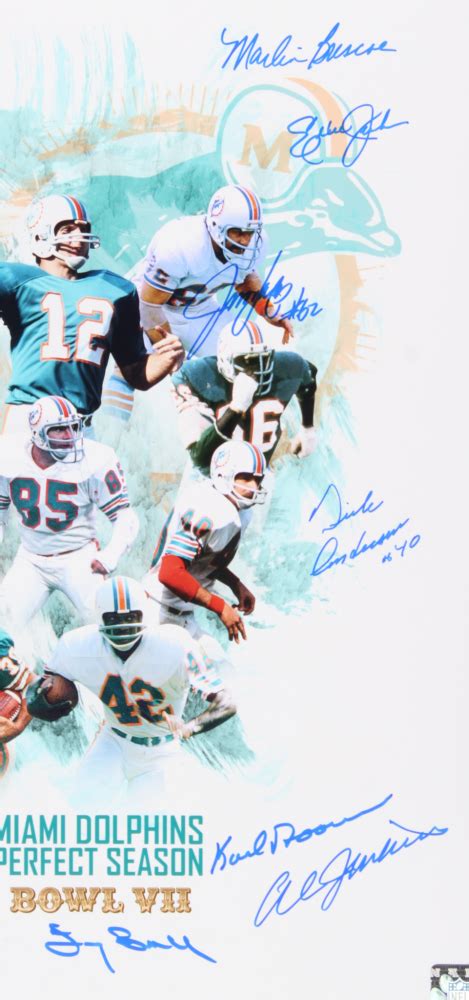 1972 Dolphins Perfect Season 16x20 Photo Team Signed By 14 With