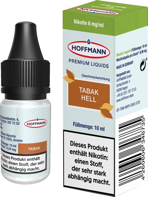 Hoffmann Liquid Tabak Mg Ml Nikotin Ml Hoffmann Liquids E