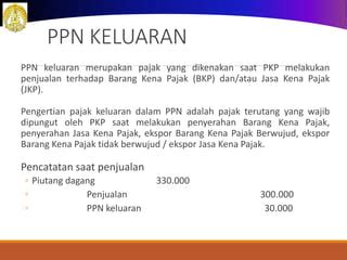 Pencatatan Ppn Untuk Jurnal Ppn Masukan Dan Ppn Keluaran PPT