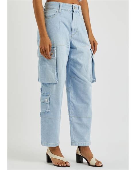 Isabel Marant Elore Tapered Leg Cargo Jeans In Blue Lyst