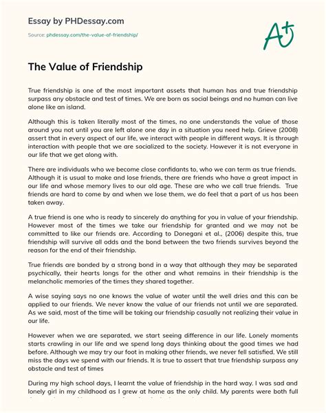 The Importance Of Friendship Essay Telegraph