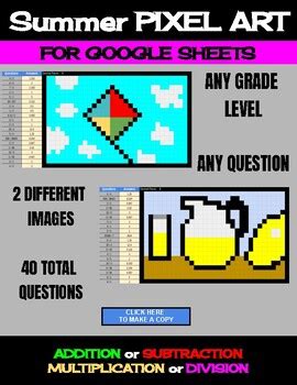 Summer Digital Pixel Art Magic Reveal Google Sheets By Classroombop