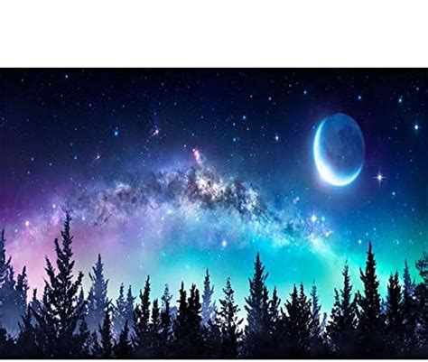 Amazon Aofoto X Ft Starry Night Forest Backdrop Beautiful