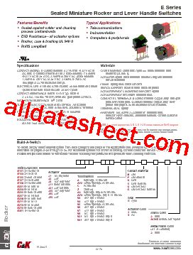 E201 Datasheet(PDF) - C&K Components