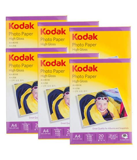 Kodak A4 Photo Paper 210x297mm 180gsm High Glossy Water Resistant