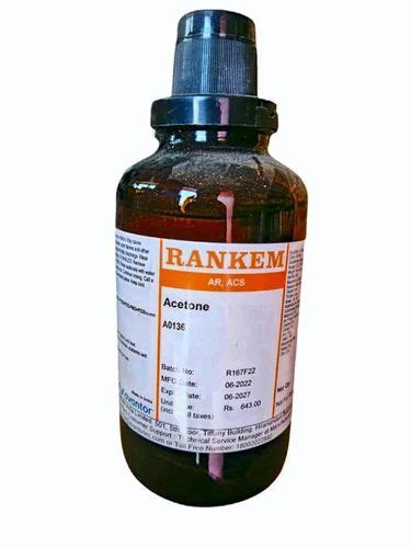 Rankem Acetone Solvent At 400 Bottle Of 500 Ml Ajmer Road Jaipur