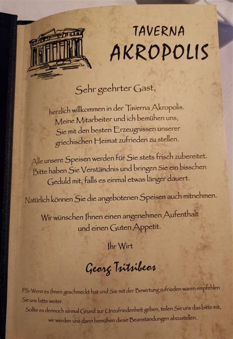 Speisekarte von Taverna Akropolis restaurant Marklkofen Hauptstraße 18