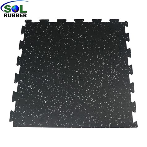 Sol Rubber Epdm Flecks Fitness Interlock Gym Flooring Rubber Tile Mat