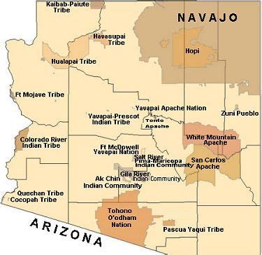 Native American Tribes In Arizona Map - Time Zones Map