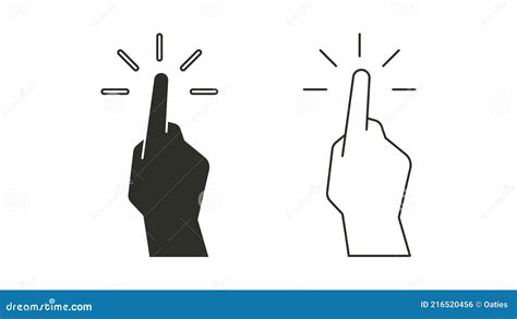 Clicking Finger Icon Cursor Hand Pointer Clicking Icon Vector EPS