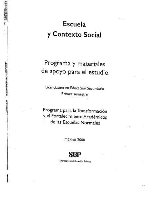 Escuela Y Contexto Social Pdf