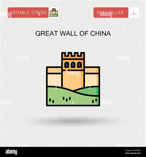 Great Wall Of China Simple Vector Icon Stock Vector Image And Art Alamy