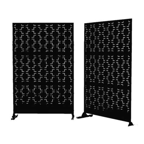 6 33 Ft H X 3 93 Ft W Laser Cut Metal Privacy Screen 3 Panels CX66LC