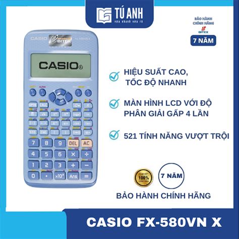 Mua Máy Tính Casio FX 580VN X Màu Sắc Cá Tính xanh dương tại Nhà Sách