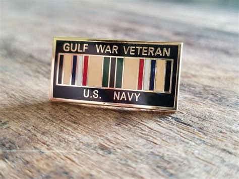 Gulf War Veteran Us Navy Lapel Pin National Desert Storm Memorial Association