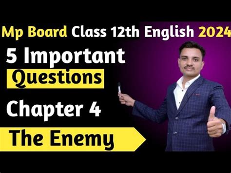 The Enemy Vistas Class Th Important Question Mp Board Youtube