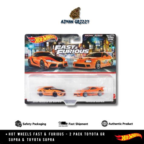 Hot Wheels Premium Pack Fast And Furious Toyota Gr Supra Toyota Supra Mk Shopee Malaysia