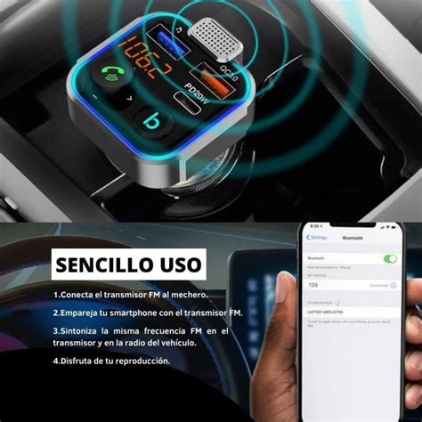 NK Transmisor FM Bluetooth Para Coche Negro PcComponentes