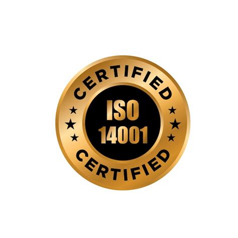 Premium Vector Iso 14001 Certified Golden Label Vector Illustration