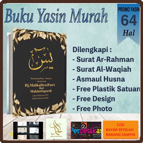 Jual Buku Yasin Dan Tahlil Arab Tanpa Terjemahan 64 Halaman Free Pasang