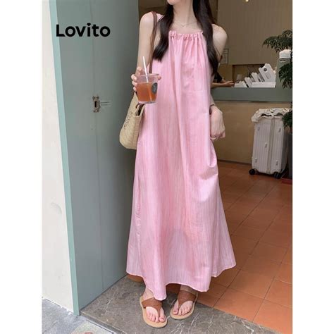 Lovito Women Casual Plain Cold Shoulder Dress Lne Shopee Philippines